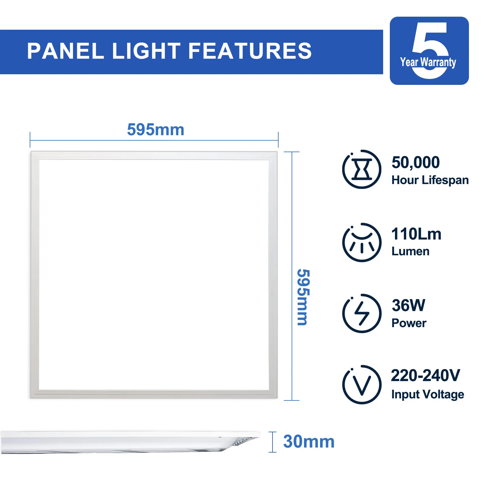 led indoor panel square backlit ceiling light 30W 36W 60x120 60x60 30*120 led panel lighting for office home