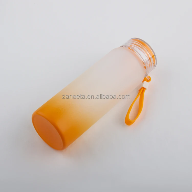 Blank Sublimation Custom Logo Frosted Gradient Color Frosted Glass Water Bottle