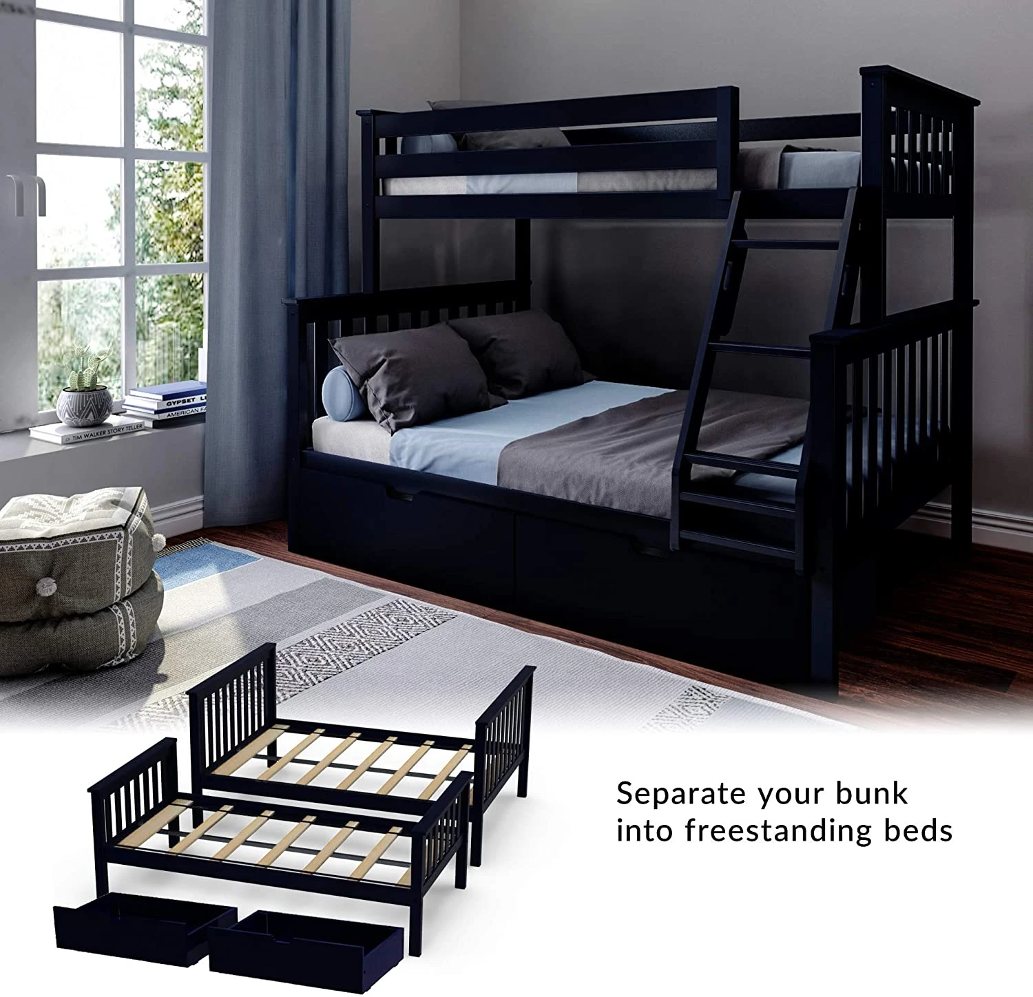 kids twin bunk beds with ladder and safety rail bunk beds with stairs twin over full kids bunk beds with drawers
