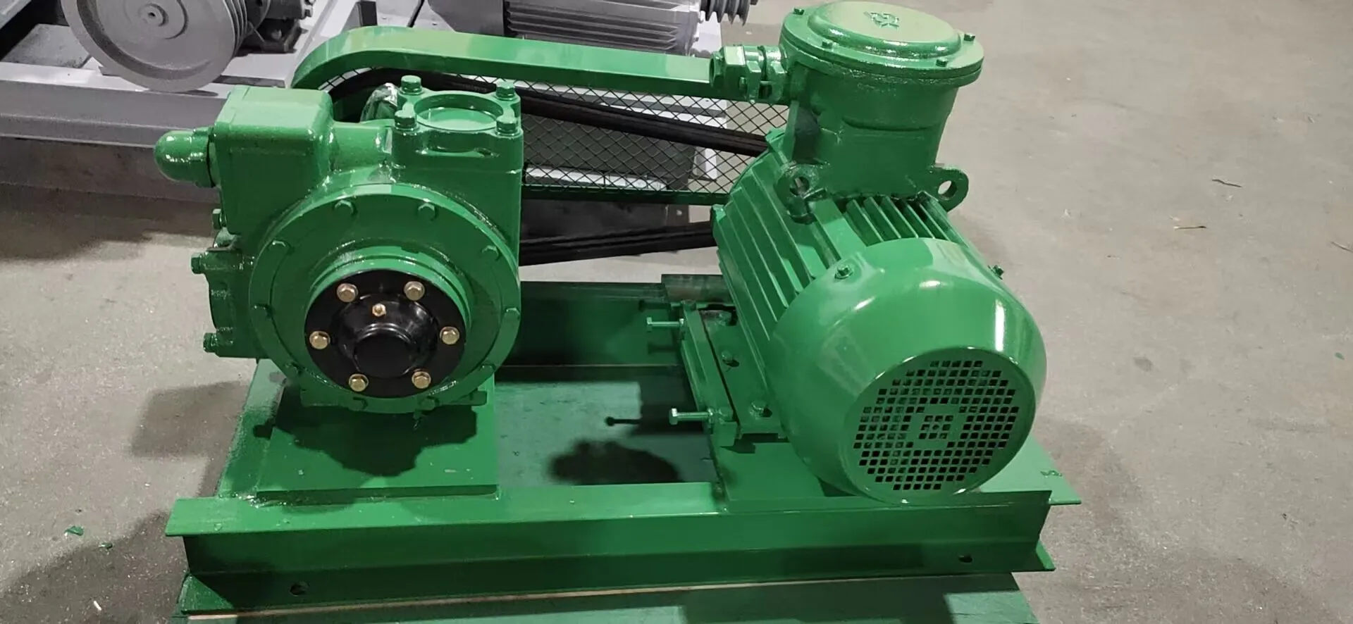 YB100 rotary vane pump with motor V-belt Driven fuel pump with motor gasoline transfer pump