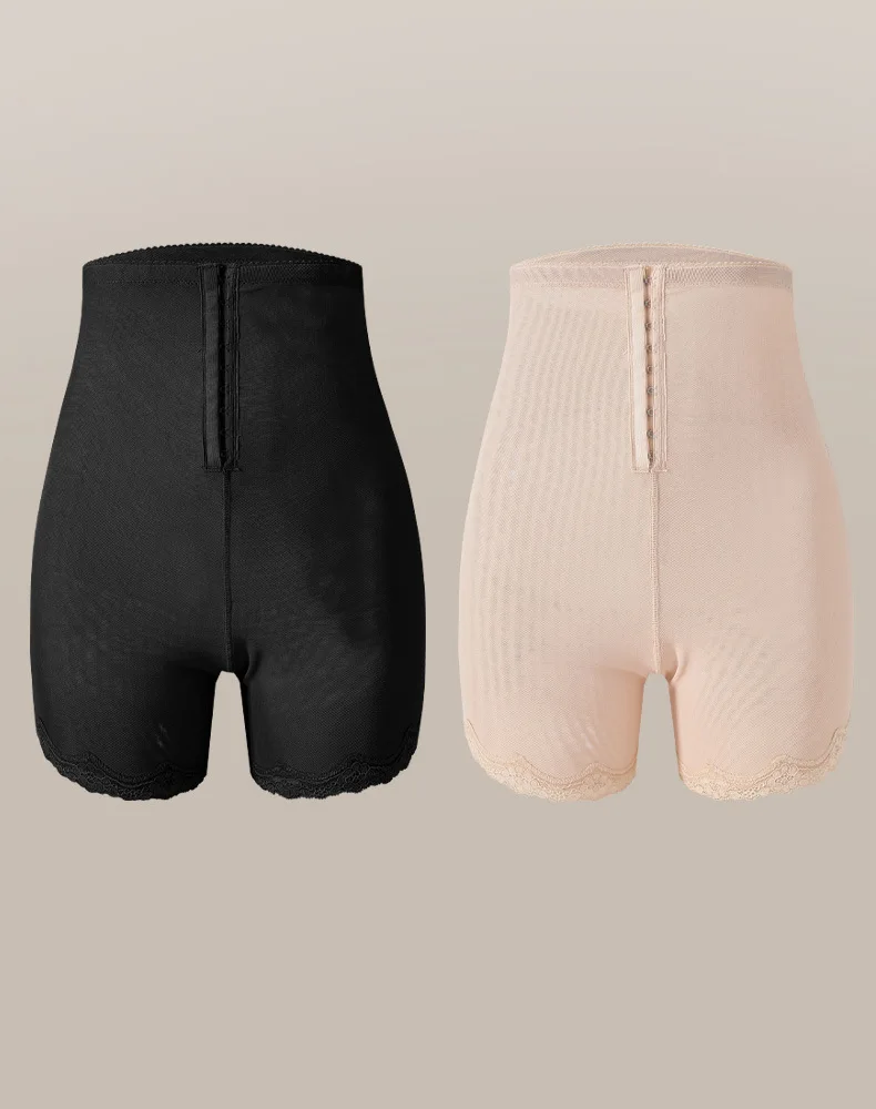 Cross border European and American tummy hugging pants with buckle shaping and hip lifting features, lace waist cinching