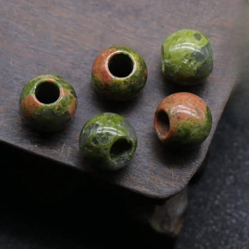 12mm nature stone tiger eye agate synthetic turquoise rose quartz Big Hole Stone Beads For DIY jewelry making pendant bracelet