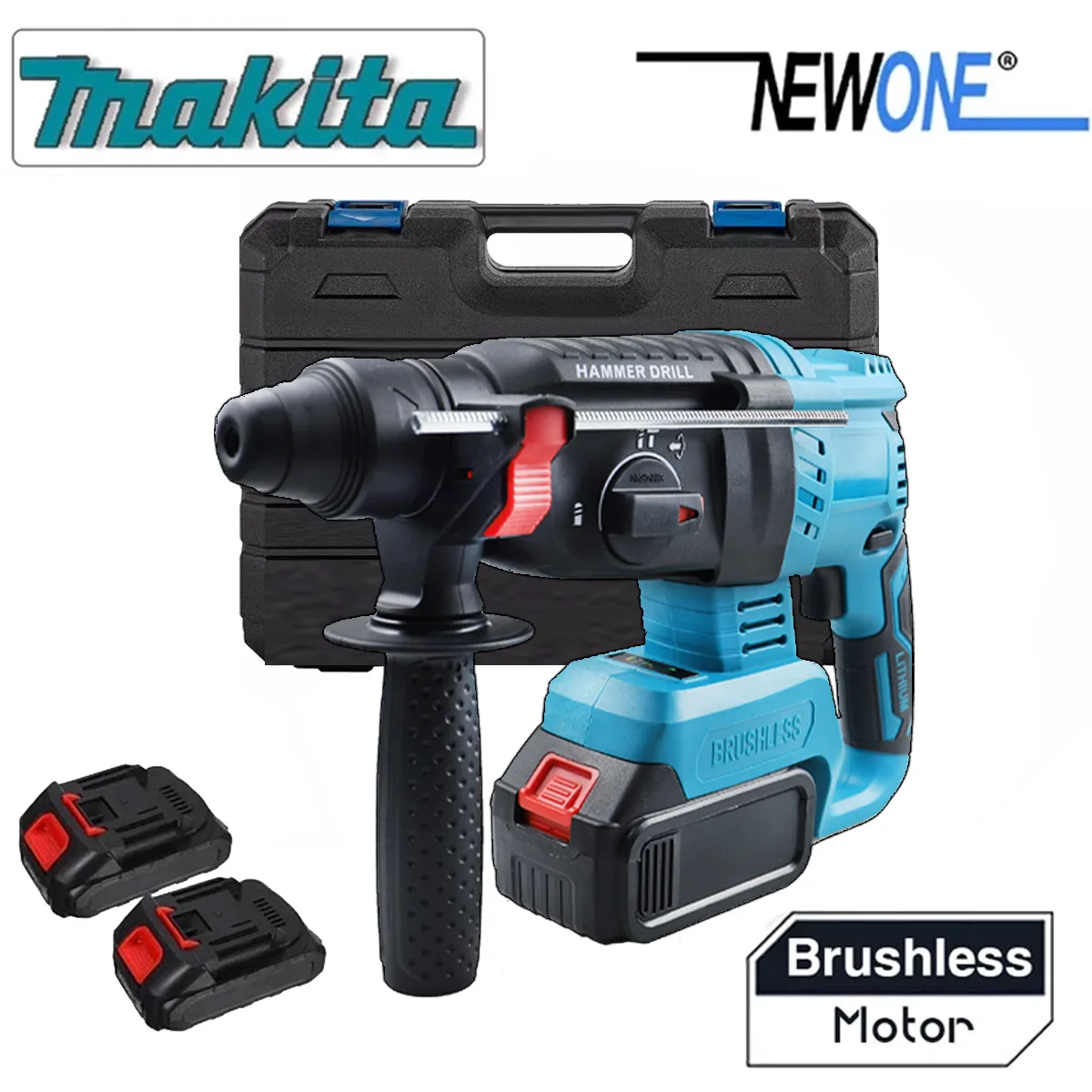 5200BPM rechargeable brushless cordless rotary hammer drill Impact Function electric Hammer impact drill For 18V Makita battery