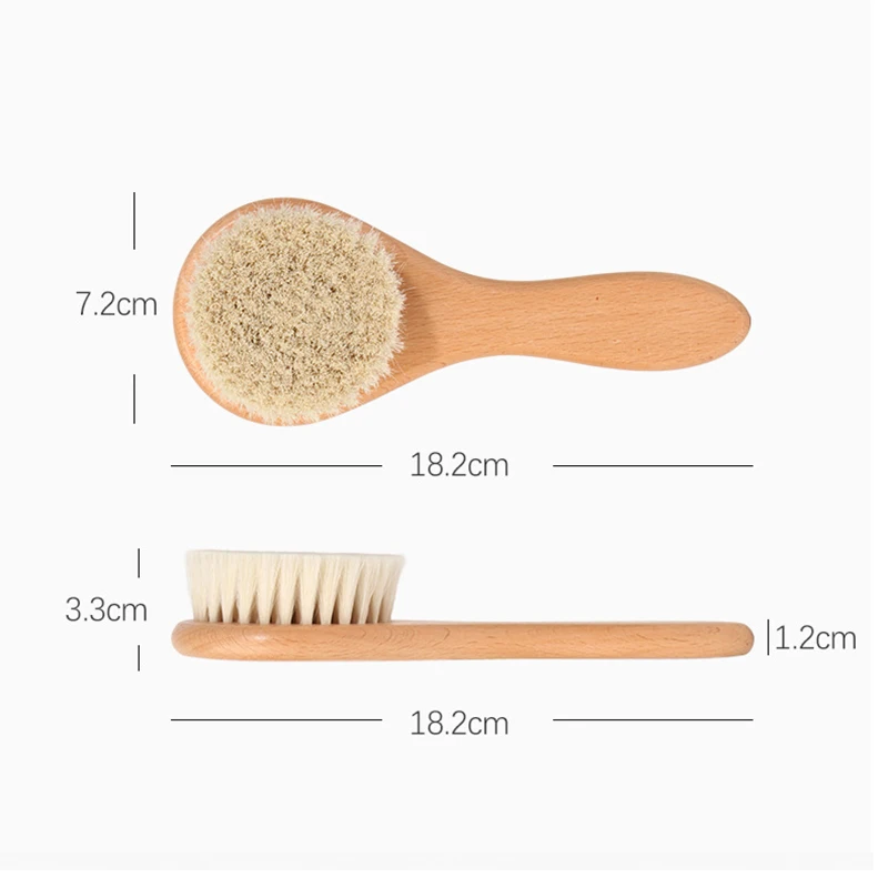 2025 Wholesale High Quality Custom Logo Wool Comb Bath Brush Shampoo Wool Brush For Baby