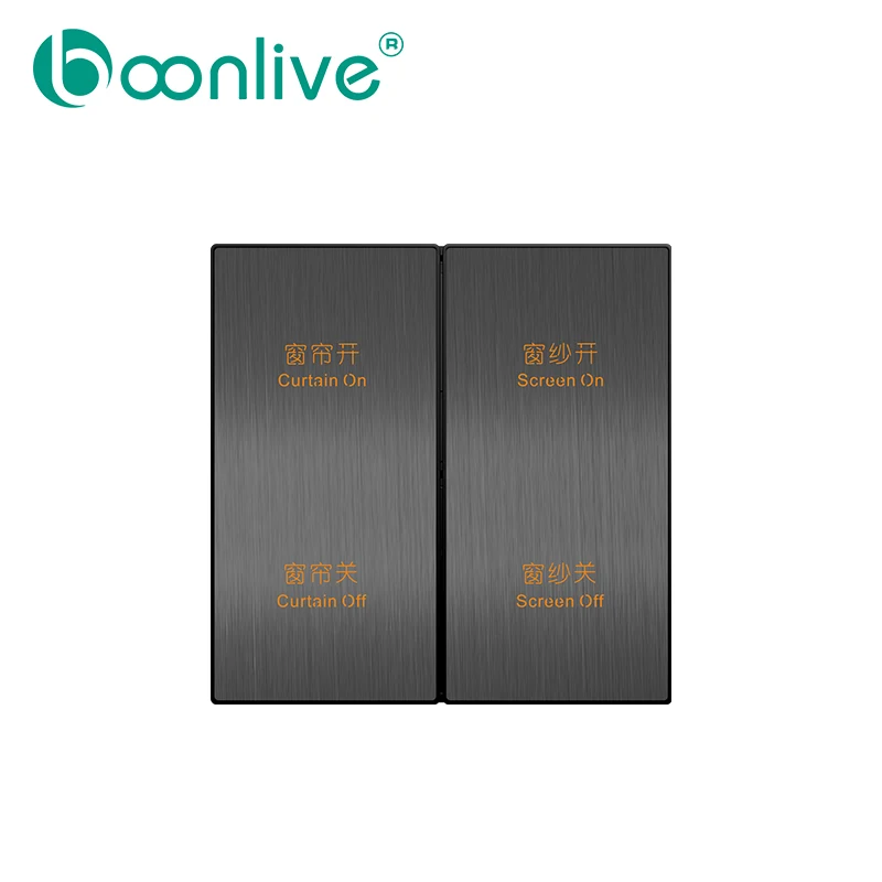 Boonlive Shenzhen Factory GRMS DC12V RS485 dry contact stainless steel smart wall switch for hotel
