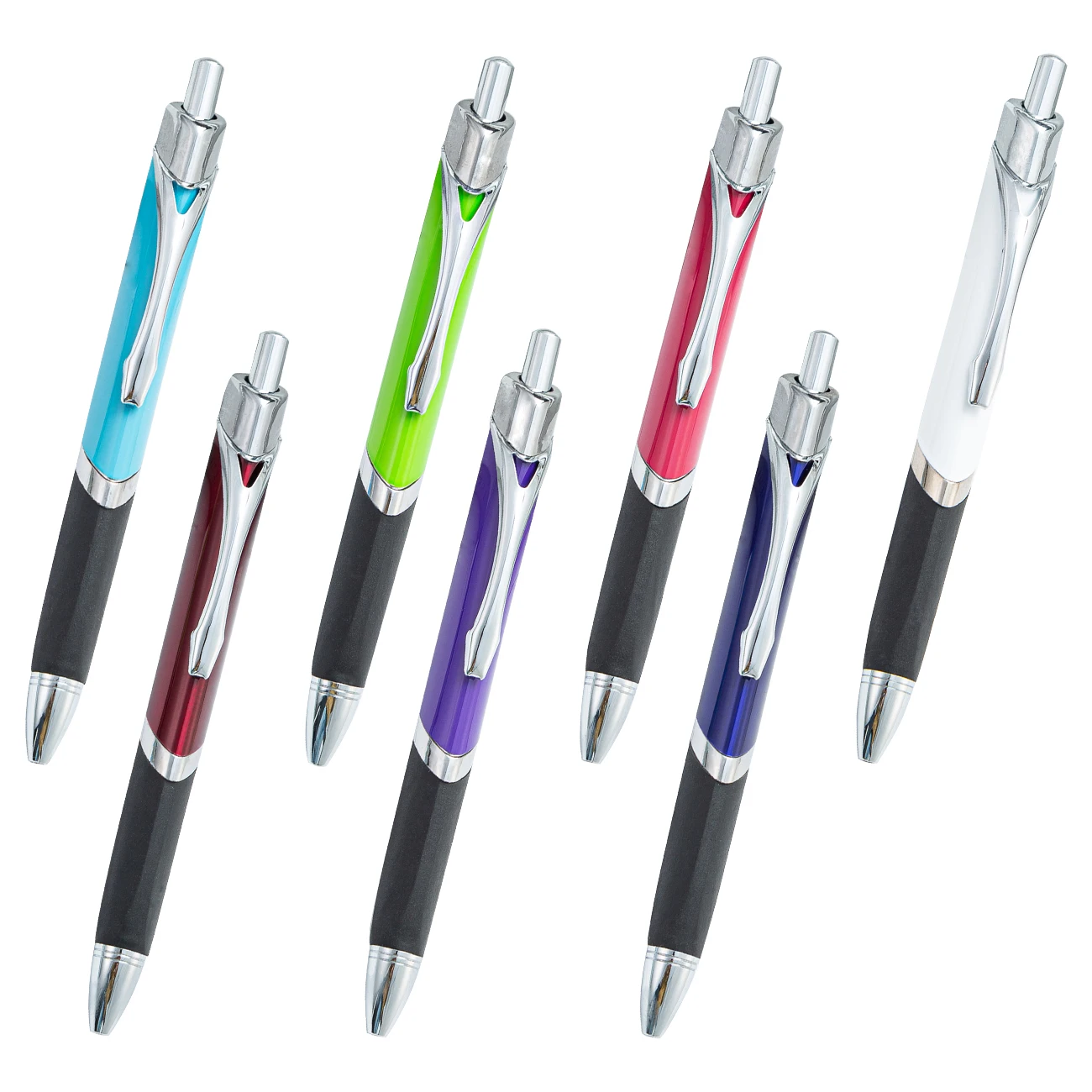 High Quality Rubber Grip Metal Promotion Customized Pen Logo Triangle Ball Point Pen