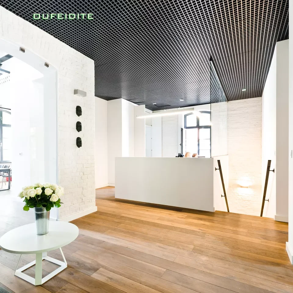 OFDT curtain wall boards laser cutting aluminum ceiling panels decoration designs wood style