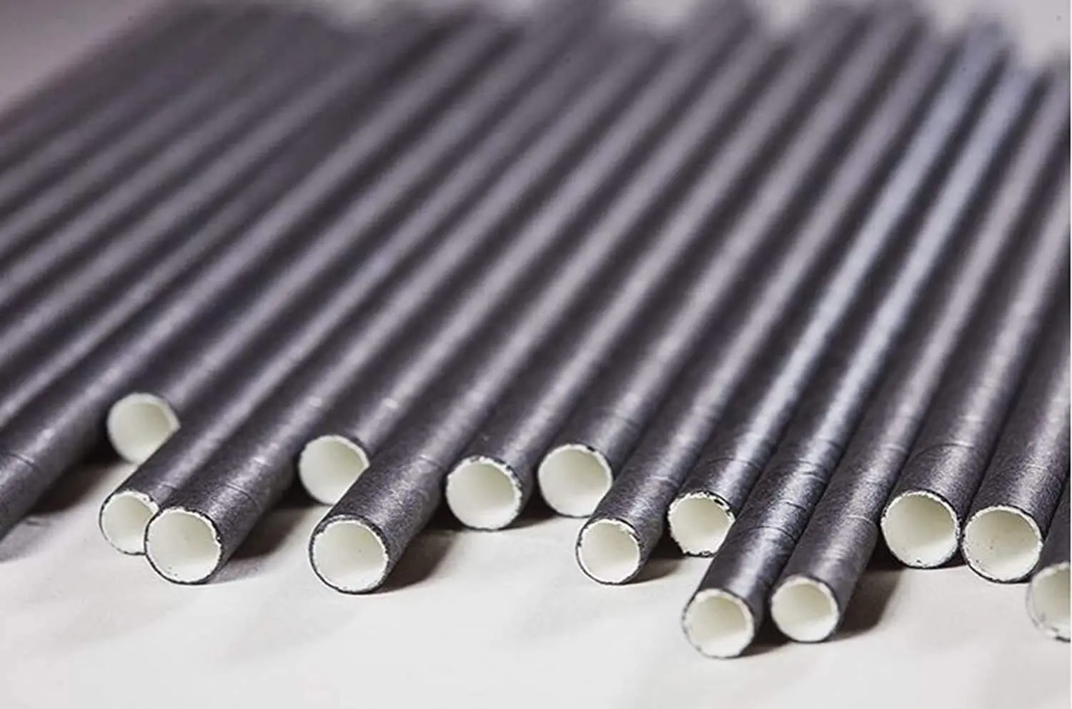 10mm 12mm Biodegradable Drinking Straws Individually Pack Bubble Bubble  Black Paper Straws