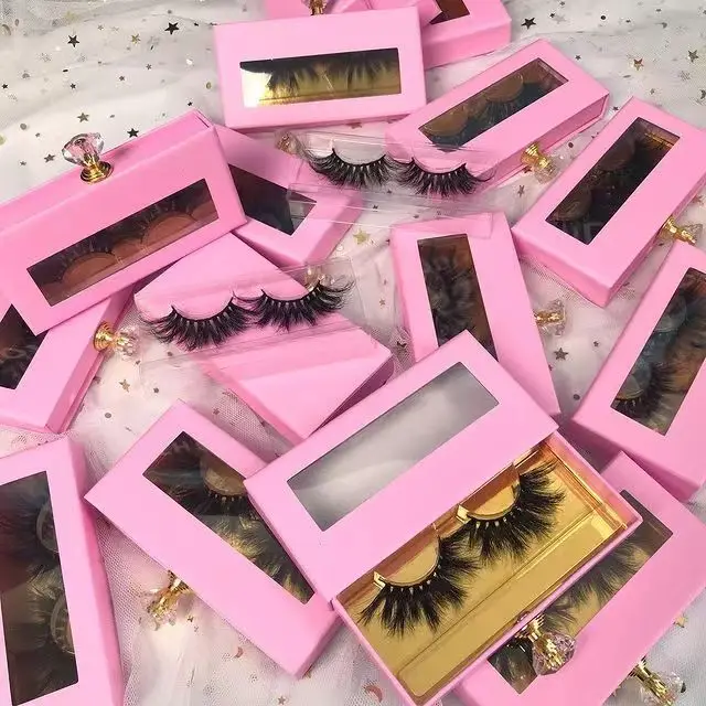 Wholesale Eyelashes Mink Eyelashes Vendor Lashes Private Label Wholesale 25 MM 3D Mink Eyelash with Custom logo Box