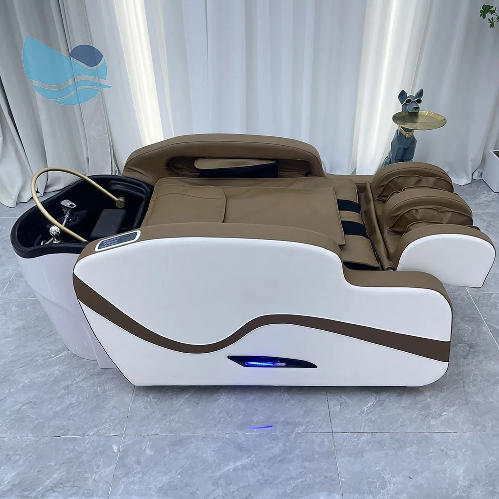 Hair Salon Furniture Barber Shop Luxury Shampoo Bed With Massage Shampoo Chair Water Fumigable Massage Salon Shampoo Bed
