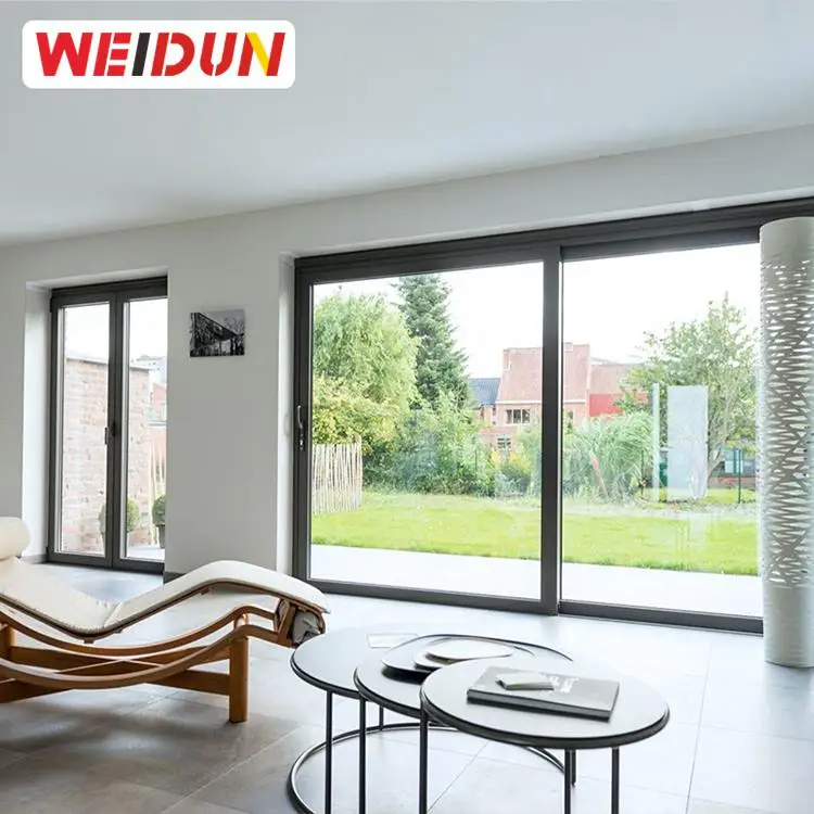 WEIDUN modern design aluminium magnesium alloy  double tempered french patio door  for houses Kitchen and bathroom Indoor doors