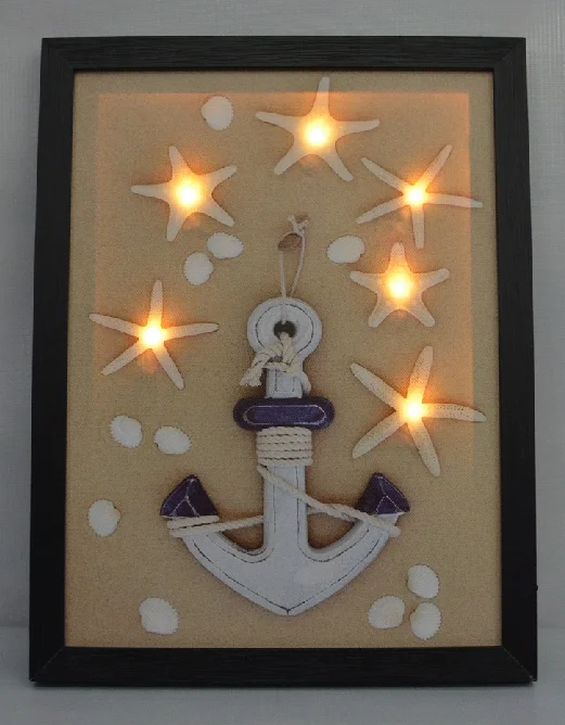 Wholesale Led Canvas Painting Wall Decor Lighthouse Seascape Design with Wood Frame for Home Oil Standard BES UV Printing Ready