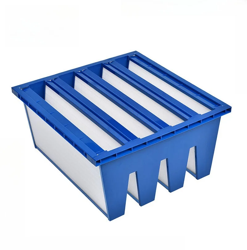 Manufacturer provides high air volume V-shaped sub high efficiency air filter combination filter