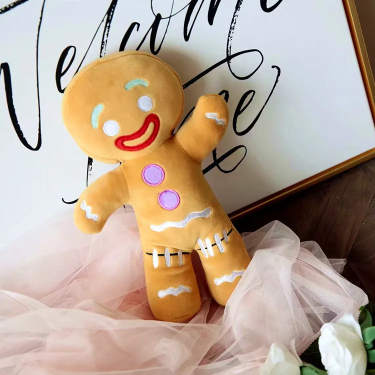Ruunjoy Gingerbread Man Plush Toys Biscuit Plushies Cookies Man Stuffed Doll Soft Sofa Cushion Pillow Christine Decor Xmas Gift