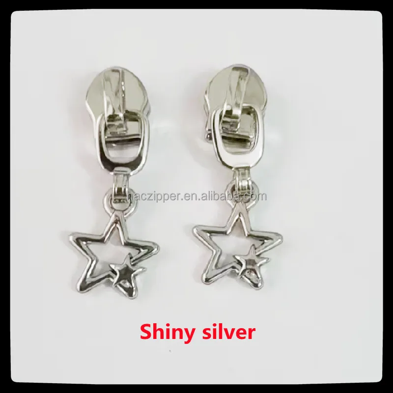 H1051 double star rainbow nylon zipper pull