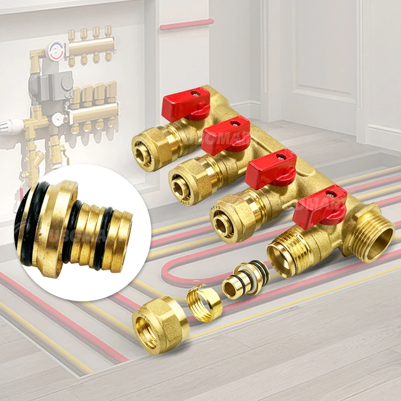 Tubomart  collettori riscaldamento floor brass heating Brass PEX Manifolds Valve water manifolds plumbing heating system