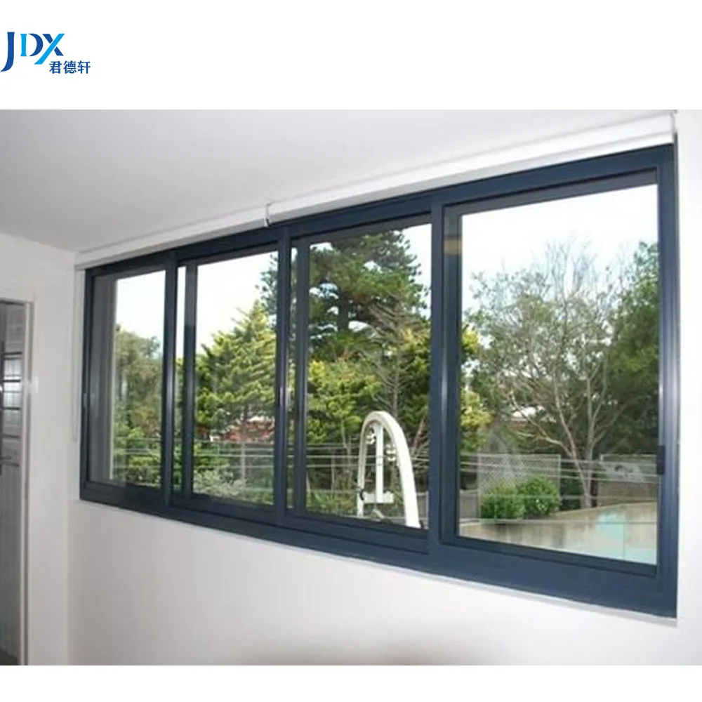 Aluminium Glass Slide Up Sliding Windows Soundproof Upvc Slide Window For Home To The Balcony