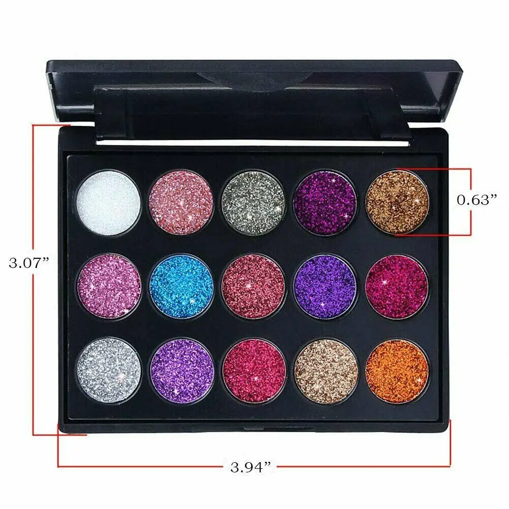 Organic Glitter Eyeshadow 15 Colors Matte Makeup Kit Shimmer Eye Shadow Powder Palette
