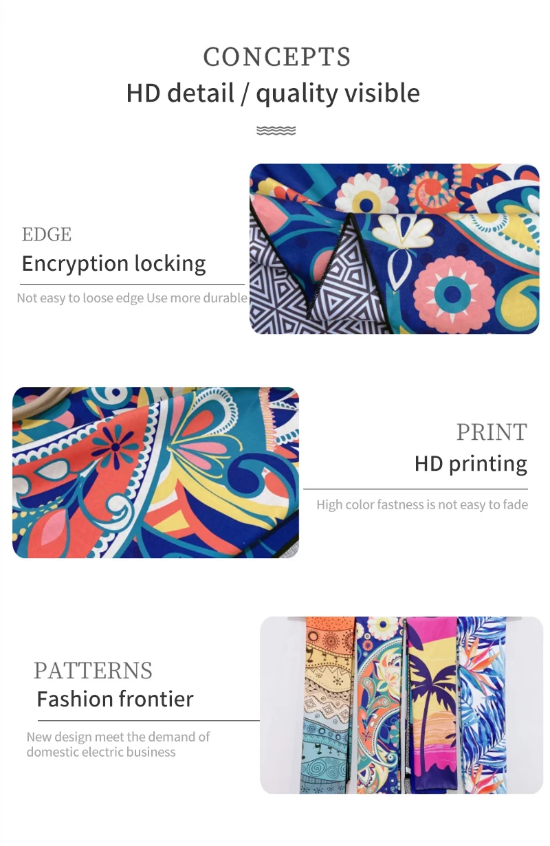 2022 No Sand Personalised Micro Fibre Beach Towel With Logo Custom Print