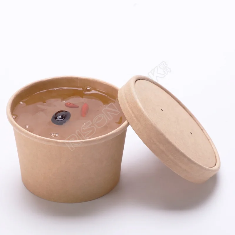 Eco- friendly paper soup cup square shape instant noodle cup noodles packaging
