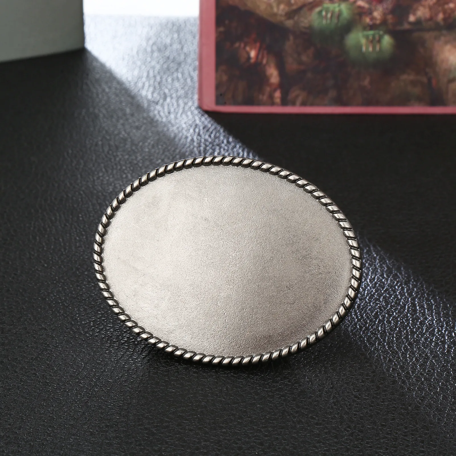 Factory Wholesale Retro Zinc Alloy Oval DIY Your Logo Blank Belt Buckle Western Belt Buckle