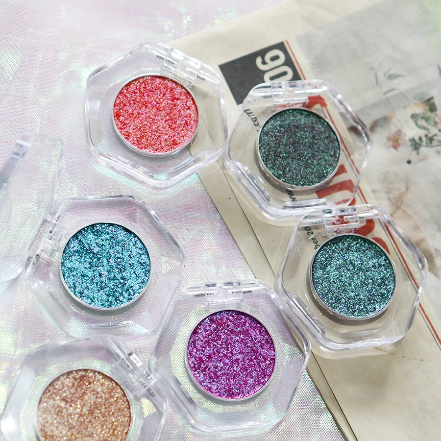 Custom Duo Chrome Individual Chameleon Eyeshadow Powder Wet Finish Private Label Cosmetics Light Fair Dark Skin Vegan Makeup All