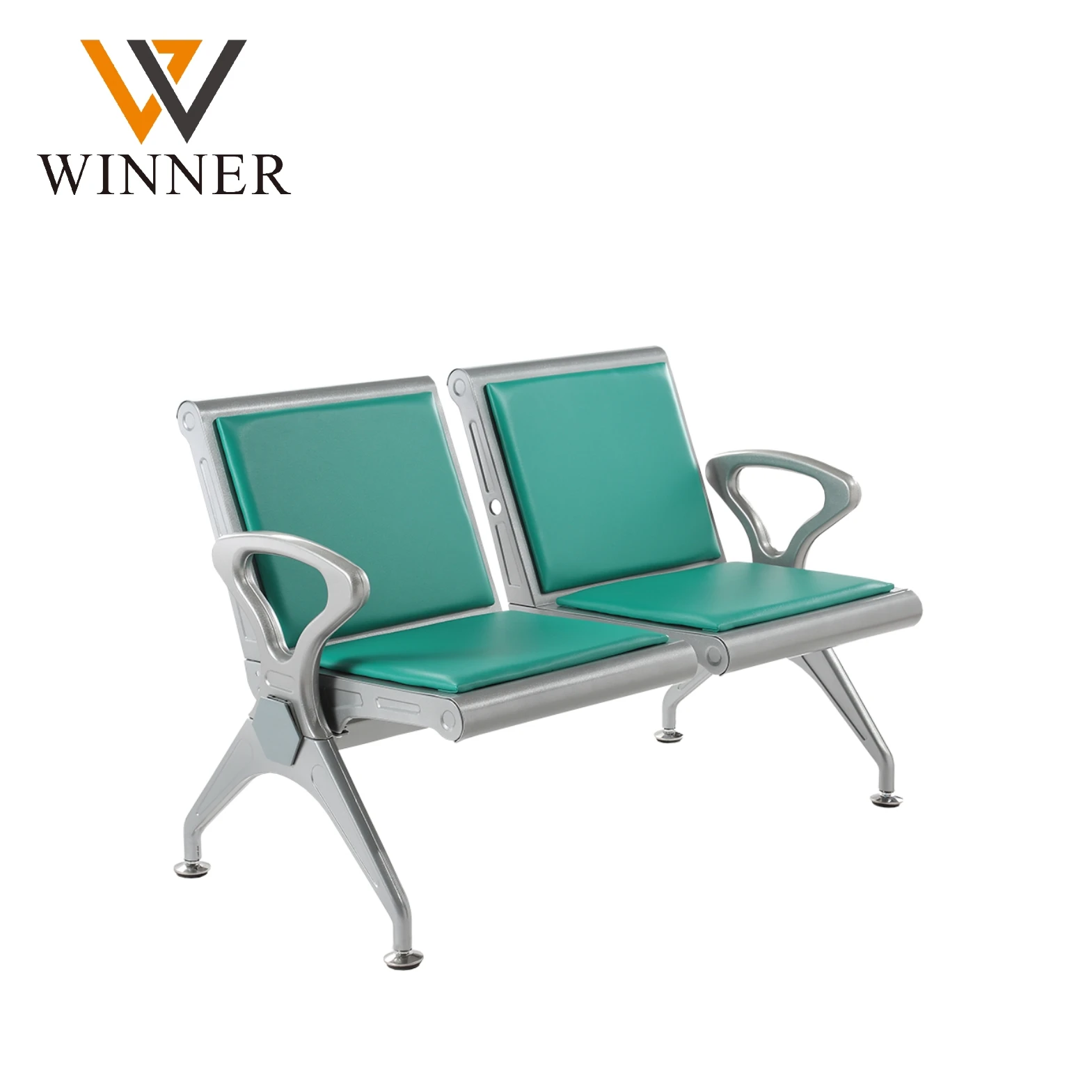 Medical Metal Furniture Waiting Chair Triple Bench 3 Seater leather Seat for hospital airport office building