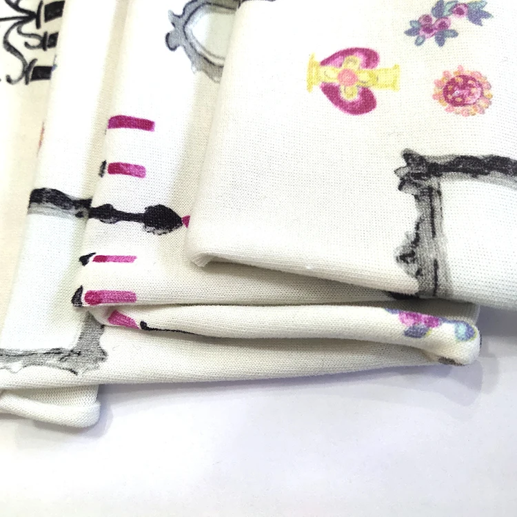 Printed modal cotton jersey 50% modal 50% cotton knit fabric for underwear and clothes sports