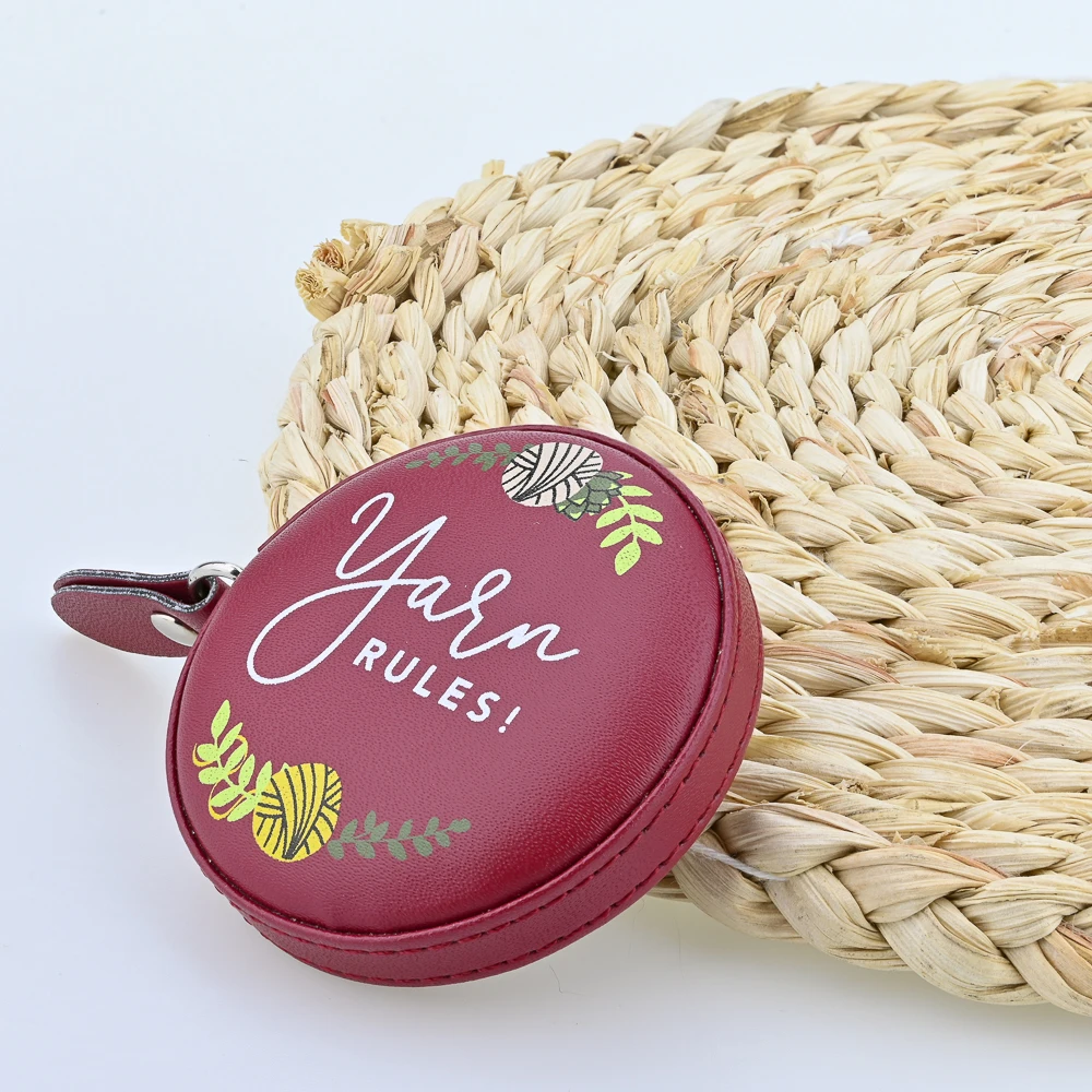 Быстрая доставка, штамповка логотипа круглой формы, многоцветная мини-милая кожаная рулетка