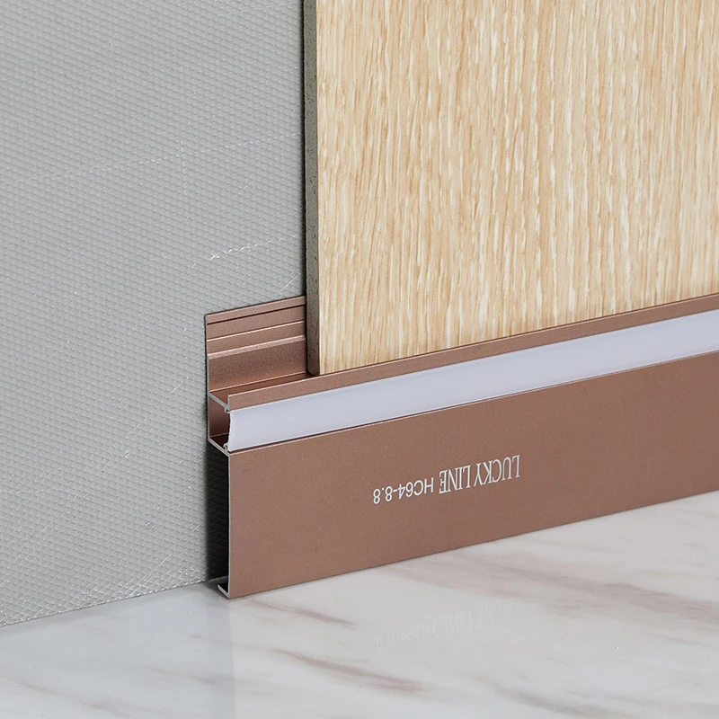 Factory direct Free sample offer extrusion skirting board 60 mm with Covering to wall molding