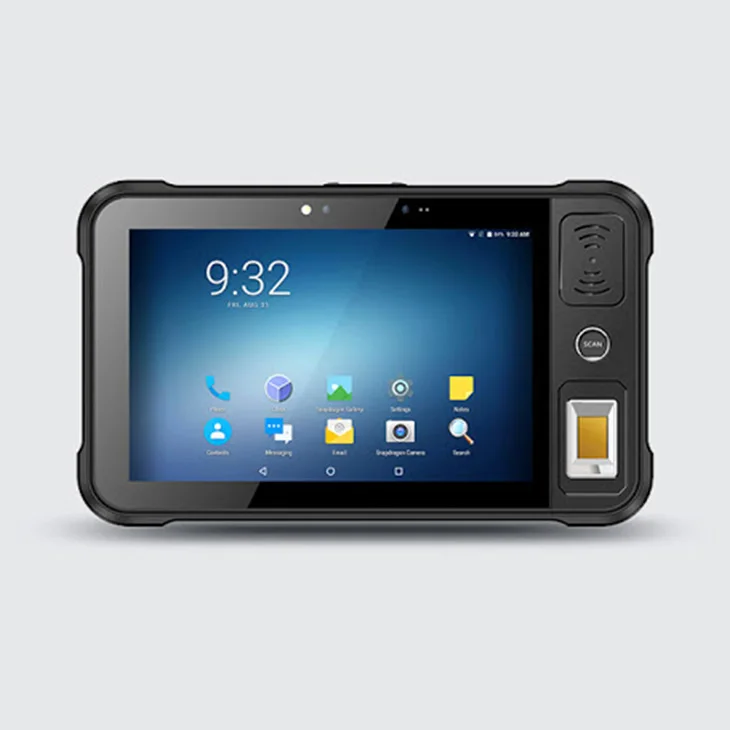 8 Inch Industrial Android Tablet  Rfid Fingers Scanner Biometric Tablet  Waterproof  rugged tablet with 2D bar code