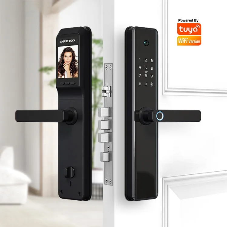 GOKING TUYA APP Remote Hot Selling High Quality Automatic Biometric Fingerprint Lock Smart Camera Big Gate Lock With Video