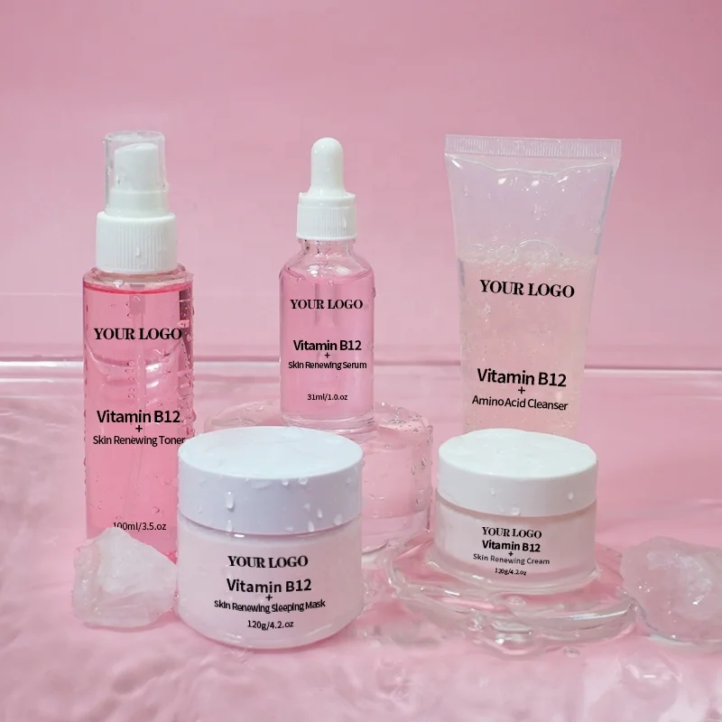 OEM Face & Body Beauty Organic Amino Acid Vitamin B12 Facial Skincare Kit Gifts Whitening Anti Aging Skin Care Set
