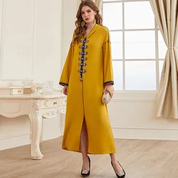 Women Moroccan  Hooded Dress Handwork Diamonds Ribbon Braid Ethnic Arabic Jellaba Dubai Saudi Family Gather Party