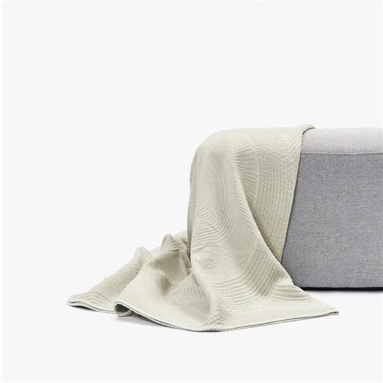 100% Cotton Throw Fashion Warm Jacquar Soft Cotton Blankets For Sofa Couch Chair Bed