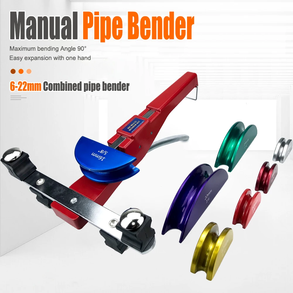 Combined copper pipe bender CT-999RF-C (New Plastic box) 6-22mm with reverse bending belt CT-274