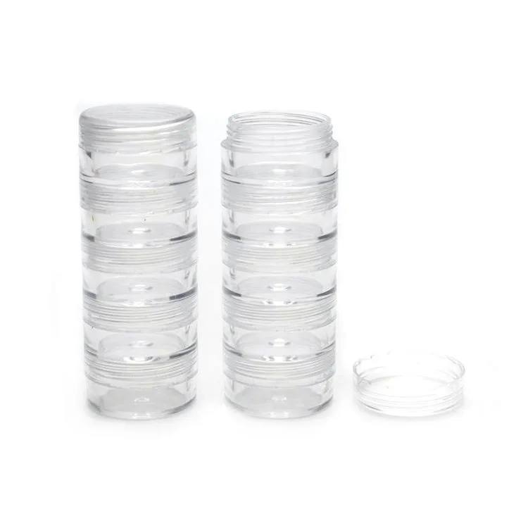 10 gram 10g multilayered cosmetic stackable powder jar cheap mini clear jar 5g 5layers for each set