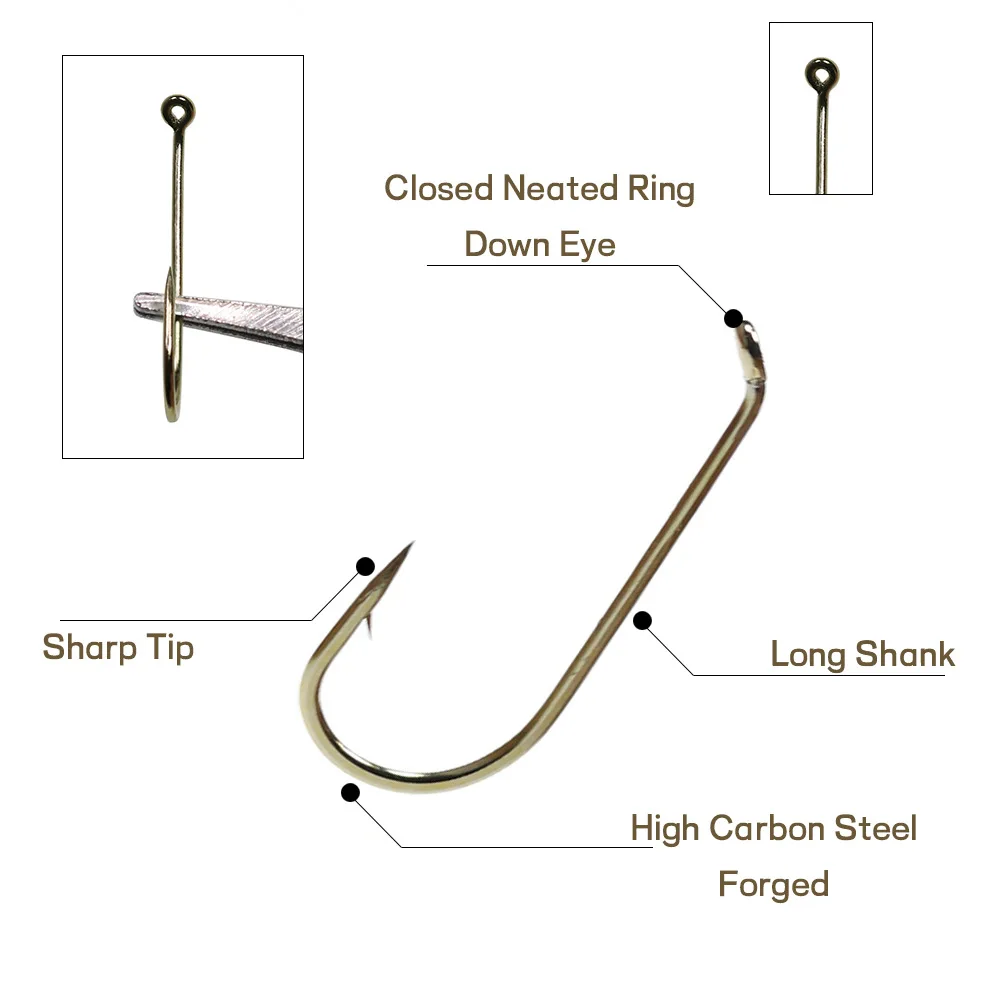 Wholesale black nickel high carbon steel fly tying hooks barbed hook for nymph terrestrial streamer