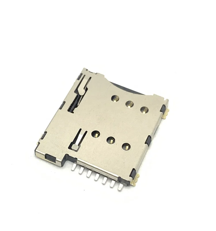 Factory direct sell sim card socket  7pin SMT Type push push micro sim card connector reader