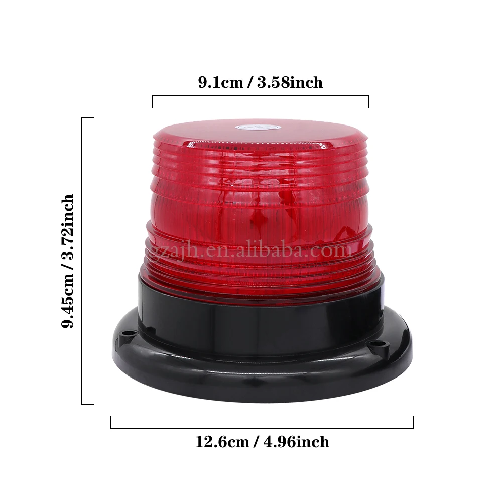 12-24V Flashing Warning Lights 12 LEDs Amber Magnetic Suction Ceiling Project Truck Signal Lights Forklift Strobe Beacon Lights