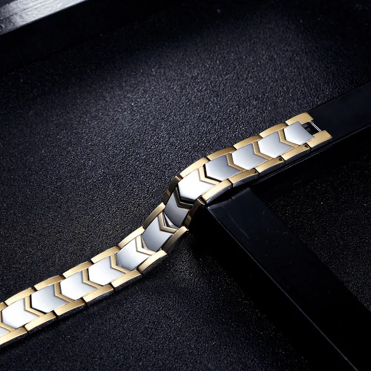 Stainless Steel Best Kinetic Health Negative Ion Magnetic Mens Japan Power Healing Quantum Bio Energy Bracelet