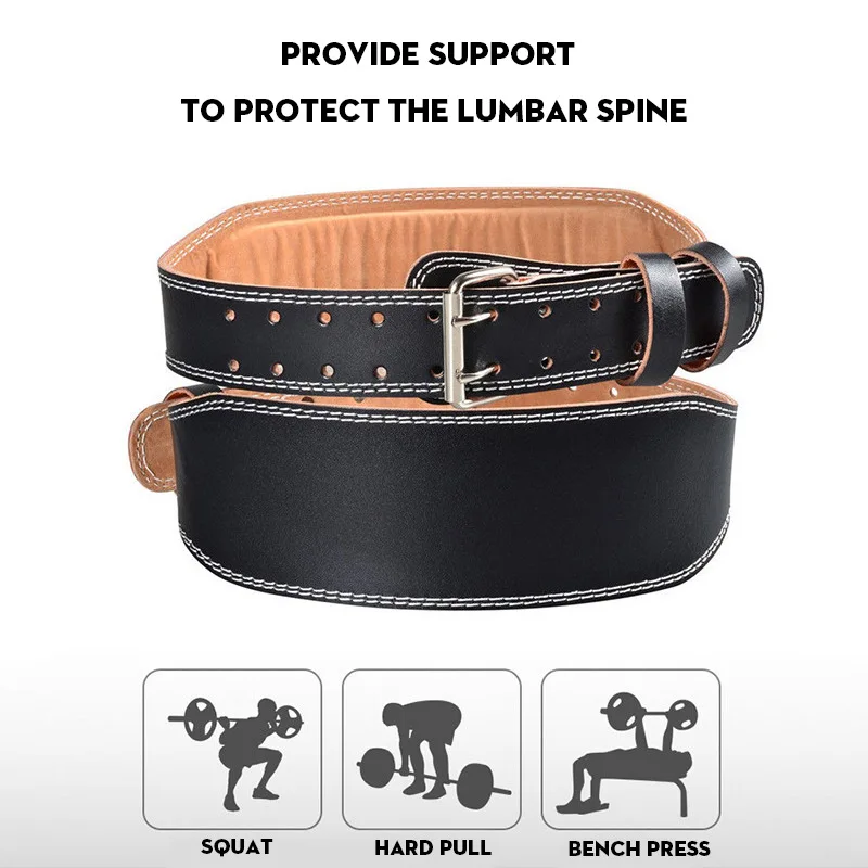 Fitness Weight Lifting Belt 100% Leather Gym Belts for Weightlifting Powerlifting Strength Training Squat Bench Press