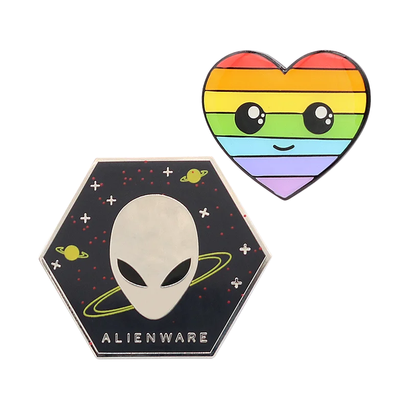 Factory Custom Logo Metal/soft pvc/soft enamel badges fashion clothes brooch gift lapel pin for Clothes Decorative