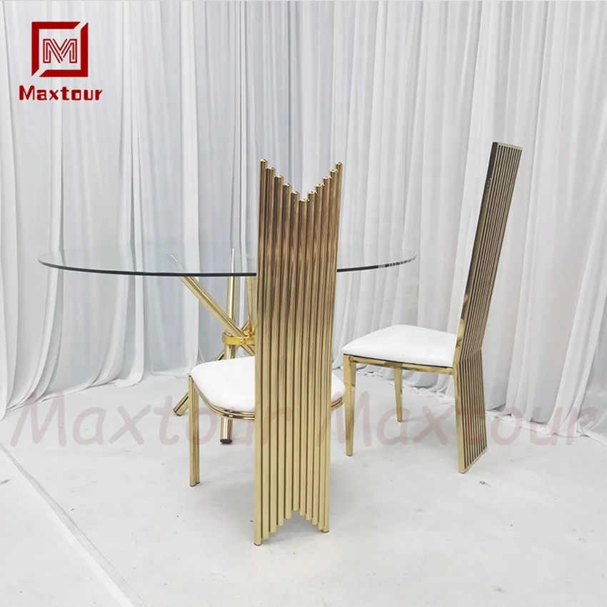 Round Temper Glass Table Top Restaurant Home Furniture Glass Dining Table With Chrome Legs