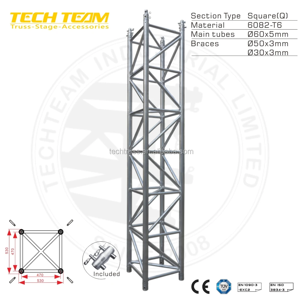 OEM Factory Price DJ Booth Concert Performance Used Truss System 530mm Truss Display