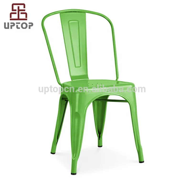 (SP-MC035) Industrial antique armless stacking metal dining chair for restaurant