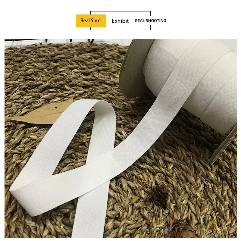 High-quality elastic belt factory direct supply spandex white 0.3-8CM crocheted flat elastic thin soft elastic belt