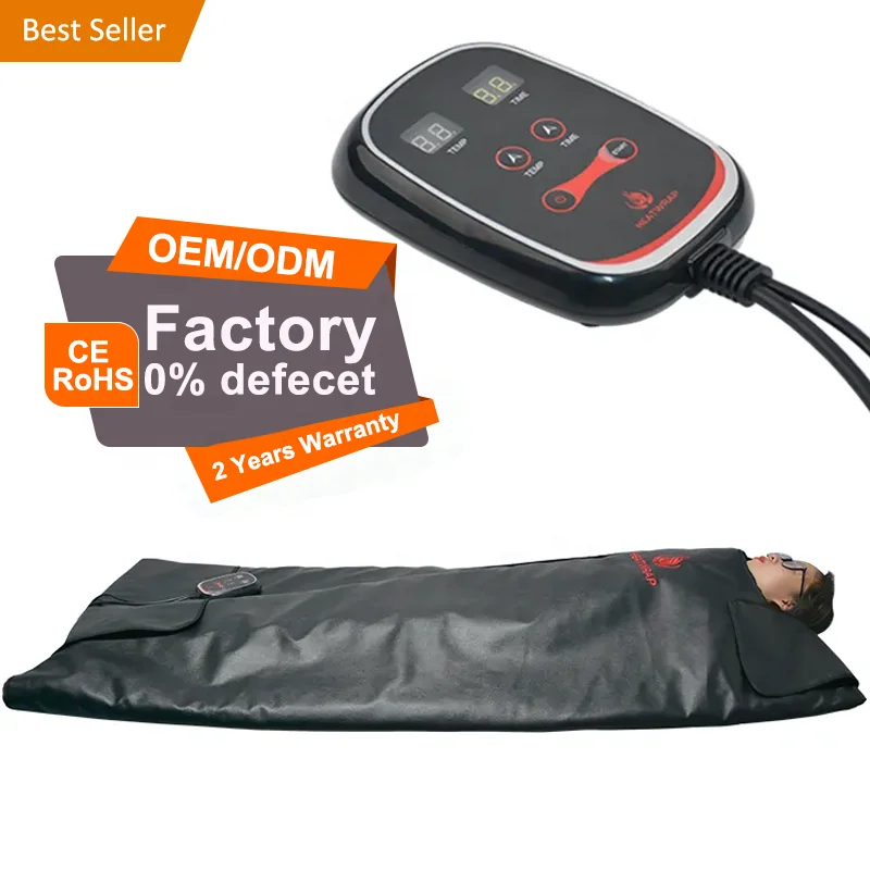 Professional Sauna Blanket Infrared Detox Zone 1 Black Far fir infra red thermal Sauna heating Blanket spa home low emf portable