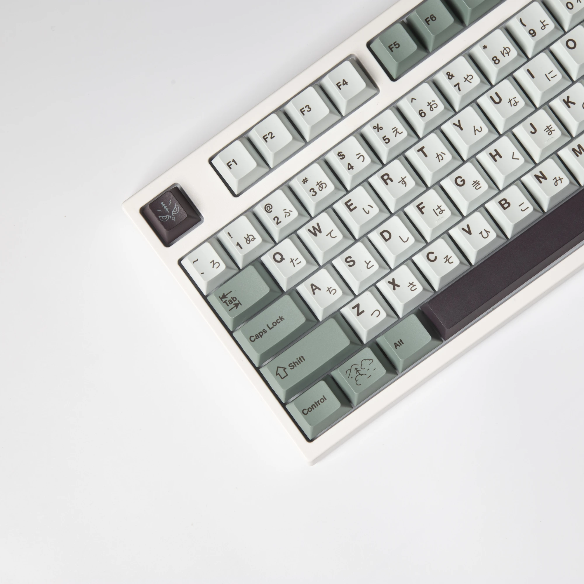 1 Set GMK Mist Fog Theme Key Caps For MX Switch Mechanical Keyboard PBT Dye Subbed Cherry Japanese Minimalist 141 Keys Keycaps