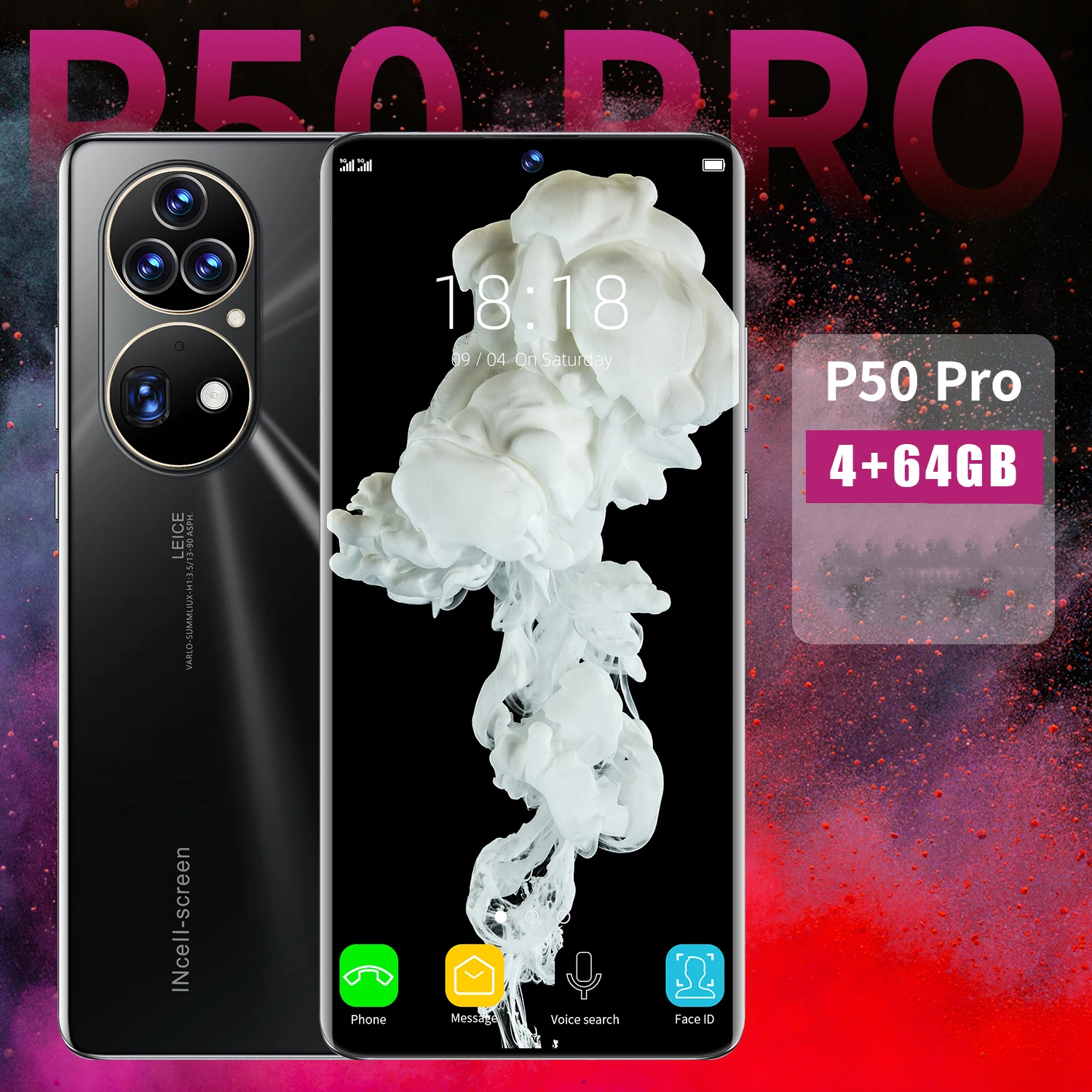 P50 pro мобильный телефон 7,3 дюйма Android распознавание лица смартфон Двойная карта двойной режим ожидания полный экран